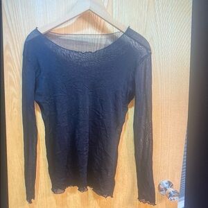 Elegant Black Sheer Women's Top